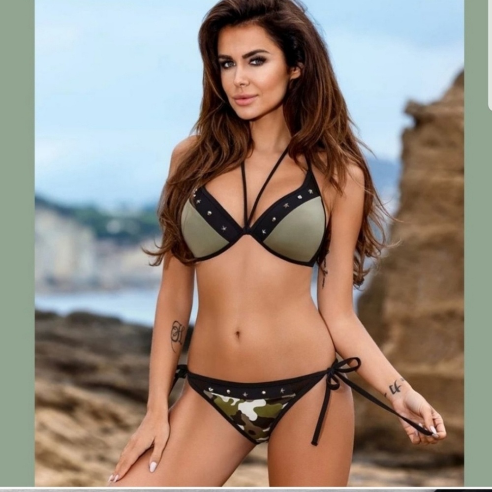 Camo studded bikini